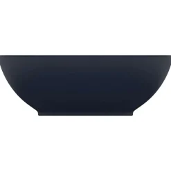 vidaXL Wastafel ovaal 40x33 cm keramiek mat donkerblauw