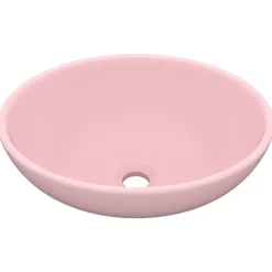 vidaXL Wastafel ovaal 40x33 cm keramiek matroze