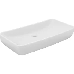 vidaXL Wastafel rechthoekig 71x38 cm keramiek matwit