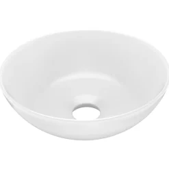 vidaXL Wastafel rond keramiek matwit