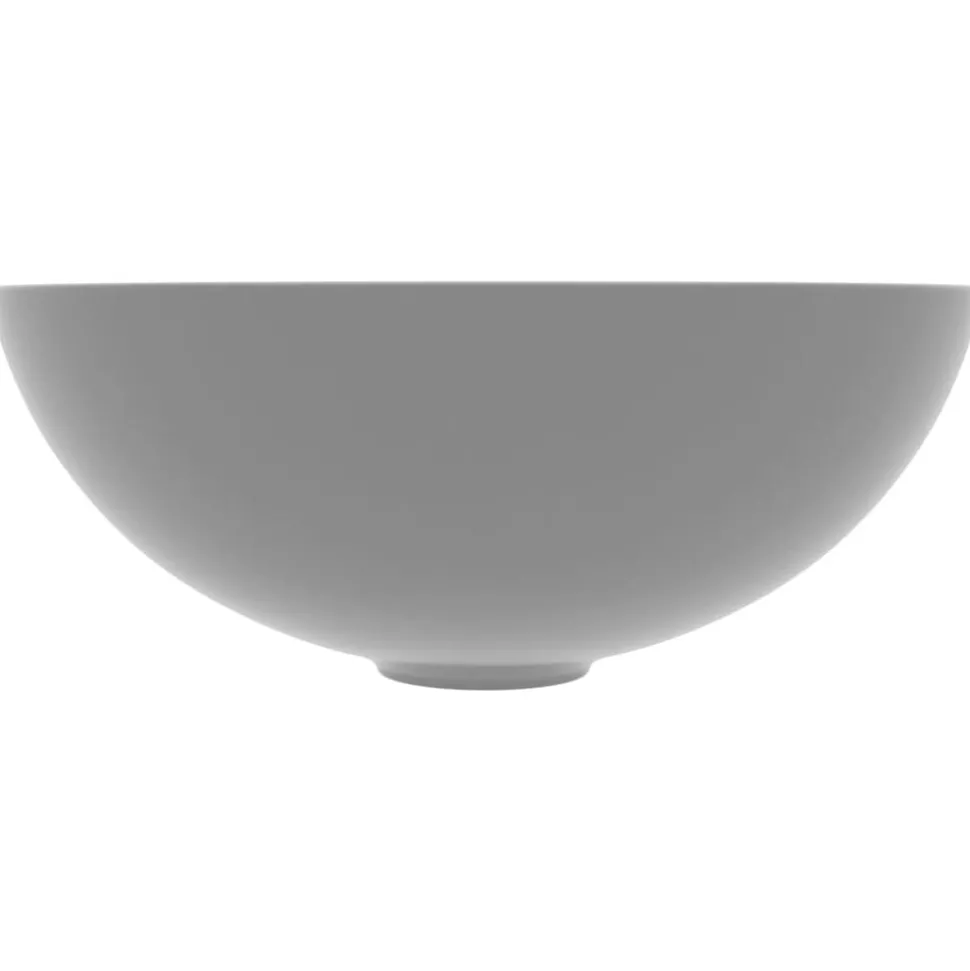 vidaXL Wastafel rond keramiek lichtgrijs