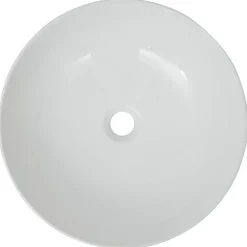 vidaXL Wastafel rond wit 41,5x13,5 cm keramiek
