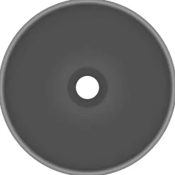 vidaXL Wastafel rond 32,5x14 cm keramiek mat donkergrijs