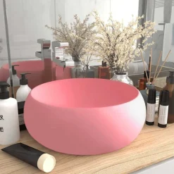 vidaXL Wastafel rond 40x15 cm keramiek matroze
