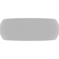 vidaXL Wastafel rond 40x15 cm keramiek mat lichtgrijs