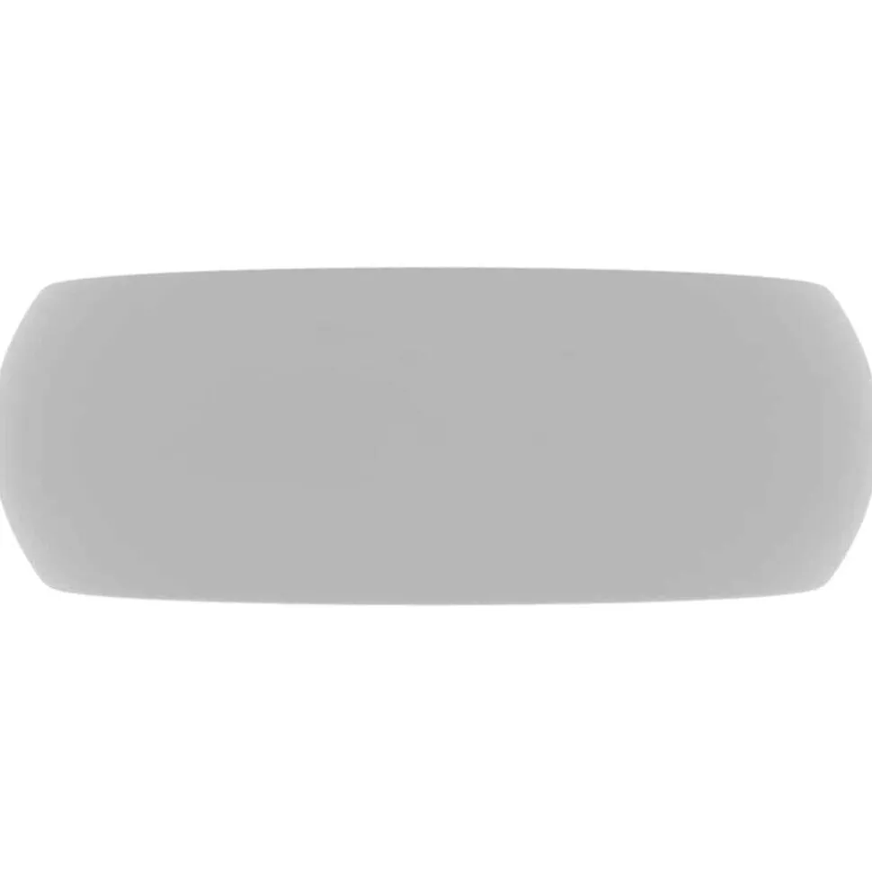 vidaXL Wastafel rond 40x15 cm keramiek mat lichtgrijs