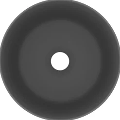 vidaXL Wastafel rond 40x15 cm keramiek mat donkergrijs