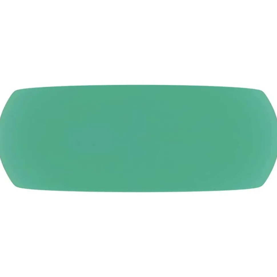 vidaXL Wastafel rond 40x15 cm keramiek mat lichtgroen