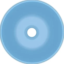 vidaXL Wastafel rond 40x15 cm keramiek mat lichtblauw