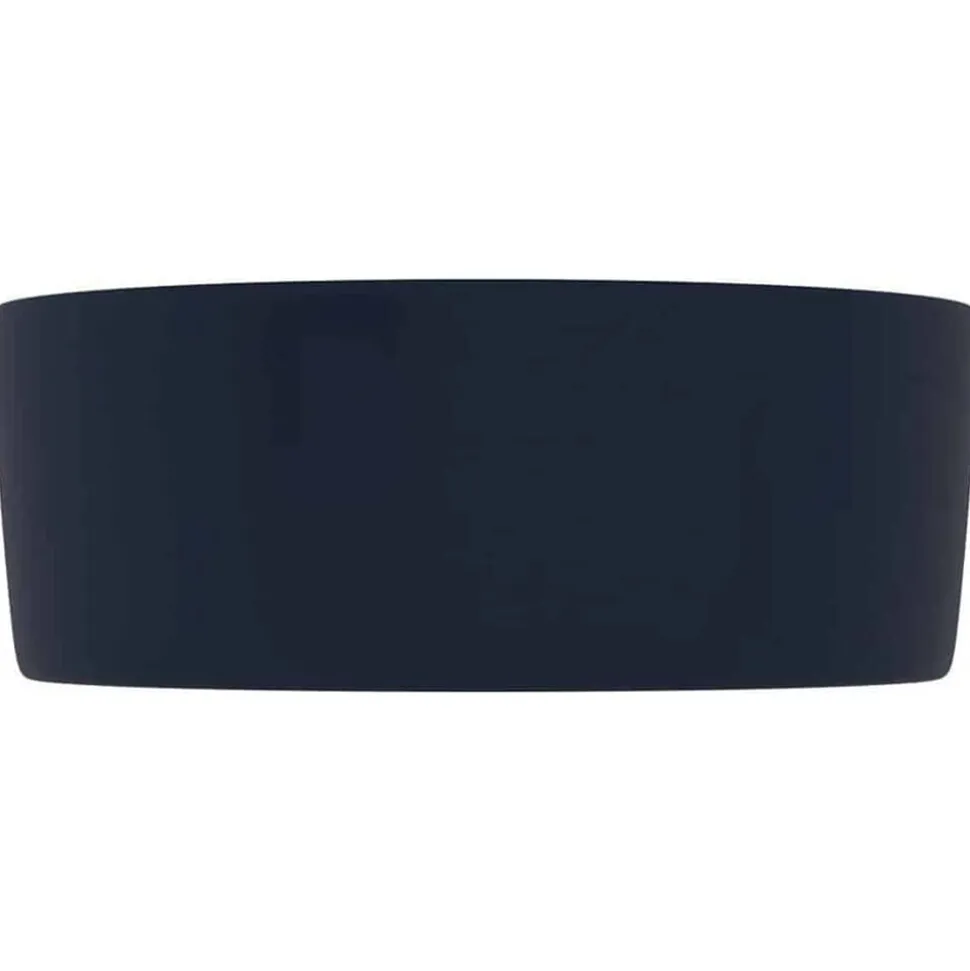 vidaXL Wastafel rond 40x15 cm keramiek mat donkerblauw