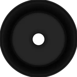 vidaXL Wastafel rond 40x15 cm keramiek matzwart