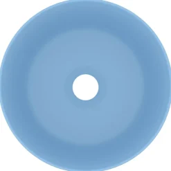 vidaXL Wastafel rond 40x15 cm keramiek mat lichtblauw