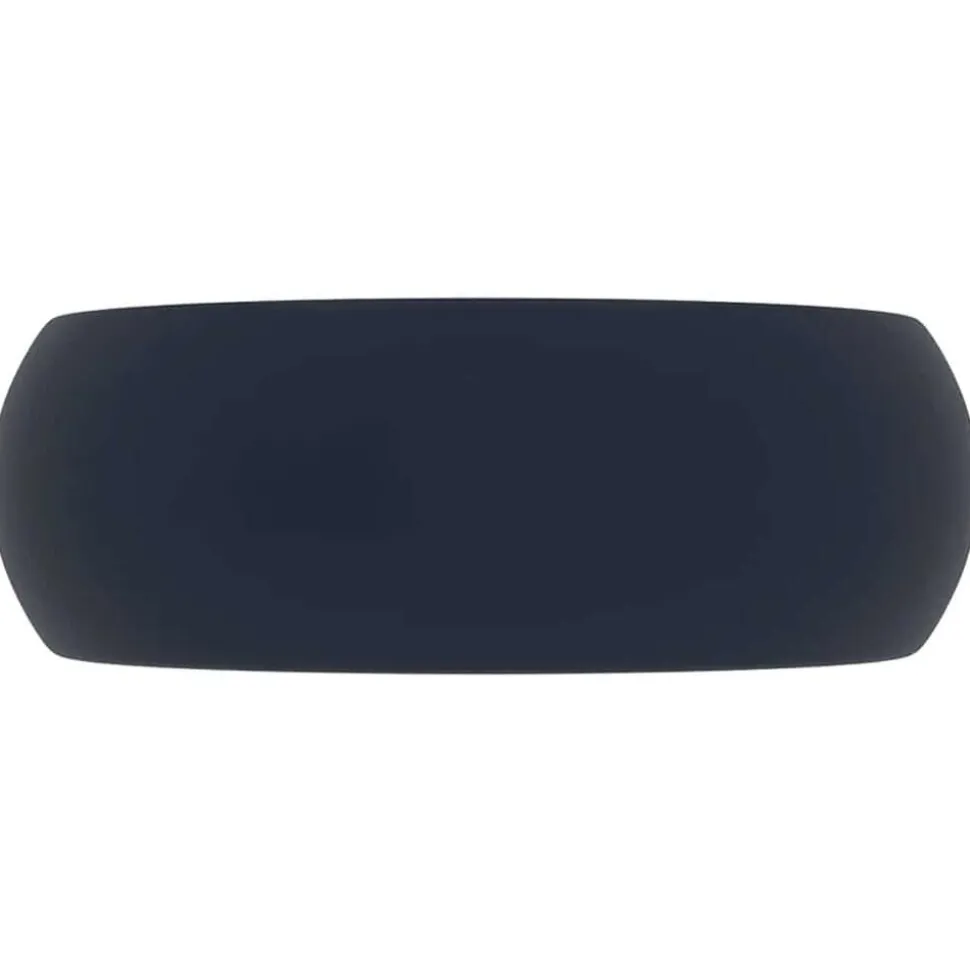 vidaXL Wastafel rond 40x15 cm keramiek mat donkerblauw