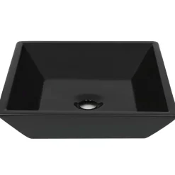 vidaXL Wastafel vierkant 41,5x41,5x12 cm keramiek zwart