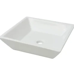 vidaXL Wastafel vierkant wit 41,5x41,5x12 cm keramiek