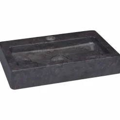 vidaXL Wastafel wandgemonteerd 38x24x6,5 cm marmer zwart