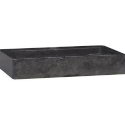 vidaXL Wastafel wandgemonteerd 38x24x6,5 cm marmer zwart