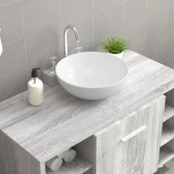 vidaXL Wastafel Wit 28x28x10 cm Keramiek