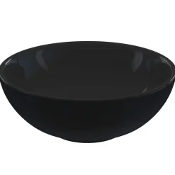 vidaXL Wastafel Ø28x10 cm keramiek glanzend zwart