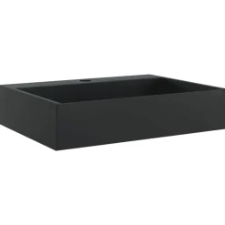 vidaXL Wastafel 50x38x11 cm gegoten mineraal/marmer matzwart