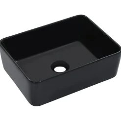 vidaXL Wastafel 40x30x13 cm keramiek zwart