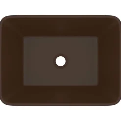 vidaXL Wastafel 41x30x12 cm keramiek mat donkerbruin