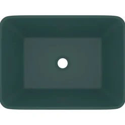 vidaXL Wastafel 41x30x12 cm keramiek mat donkergroen