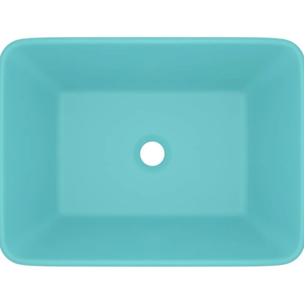 vidaXL Wastafel 41x30x12 cm keramiek mat lichtgroen