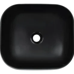 vidaXL Wastafel 44,5x39,5x14,5 cm keramiek zwart