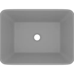 vidaXL Wastafel 41x30x12 cm keramiek mat lichtgrijs
