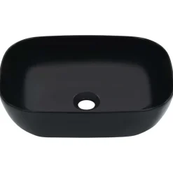 vidaXL Wastafel 45,5x32x13 cm keramiek zwart