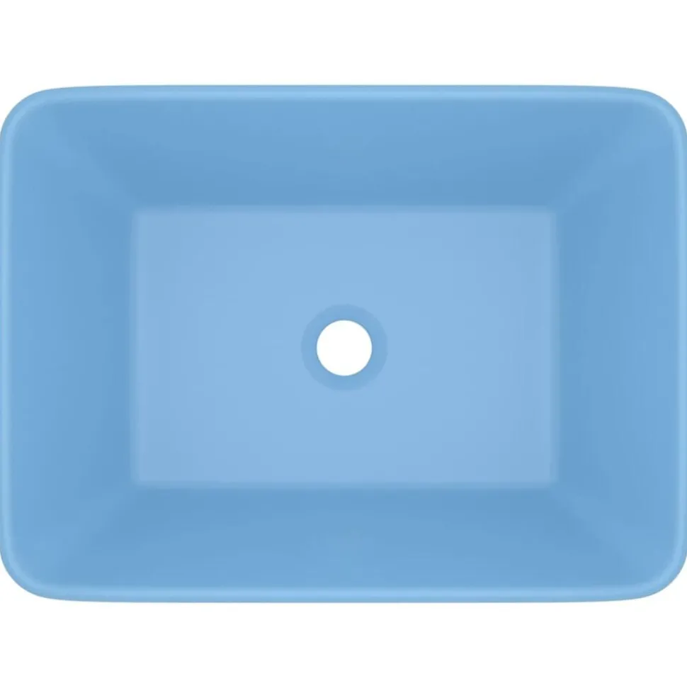 vidaXL Wastafel 41x30x12 cm keramiek mat lichtblauw