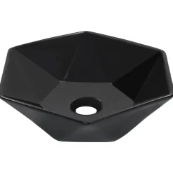 vidaXL Wastafel 41x36,5x12 cm keramiek zwart