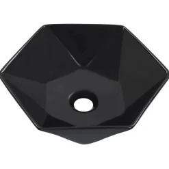 vidaXL Wastafel 41x36,5x12 cm keramiek zwart