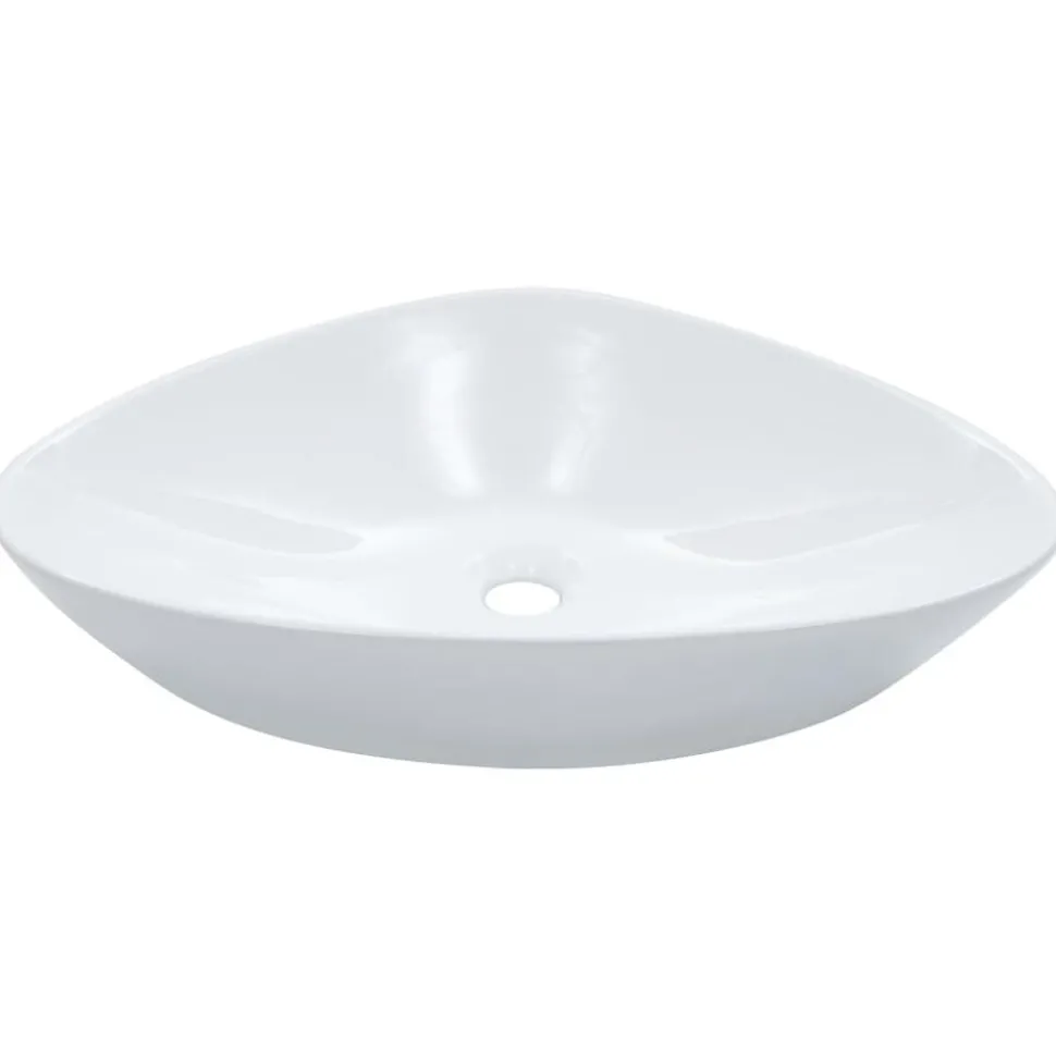 vidaXL Wastafel 58,5x39x14 cm keramiek wit