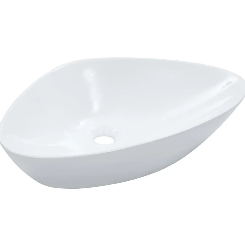 vidaXL Wastafel 58,5x39x14 cm keramiek wit