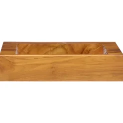 vidaXL Wastafel 50x35x10 cm massief teakhout