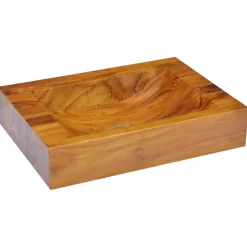 vidaXL Wastafel 50x35x10 cm massief teakhout