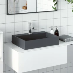 vidaXL Wastafel 50x38x11 cm mineraal gegoten/marmer gegoten antraciet
