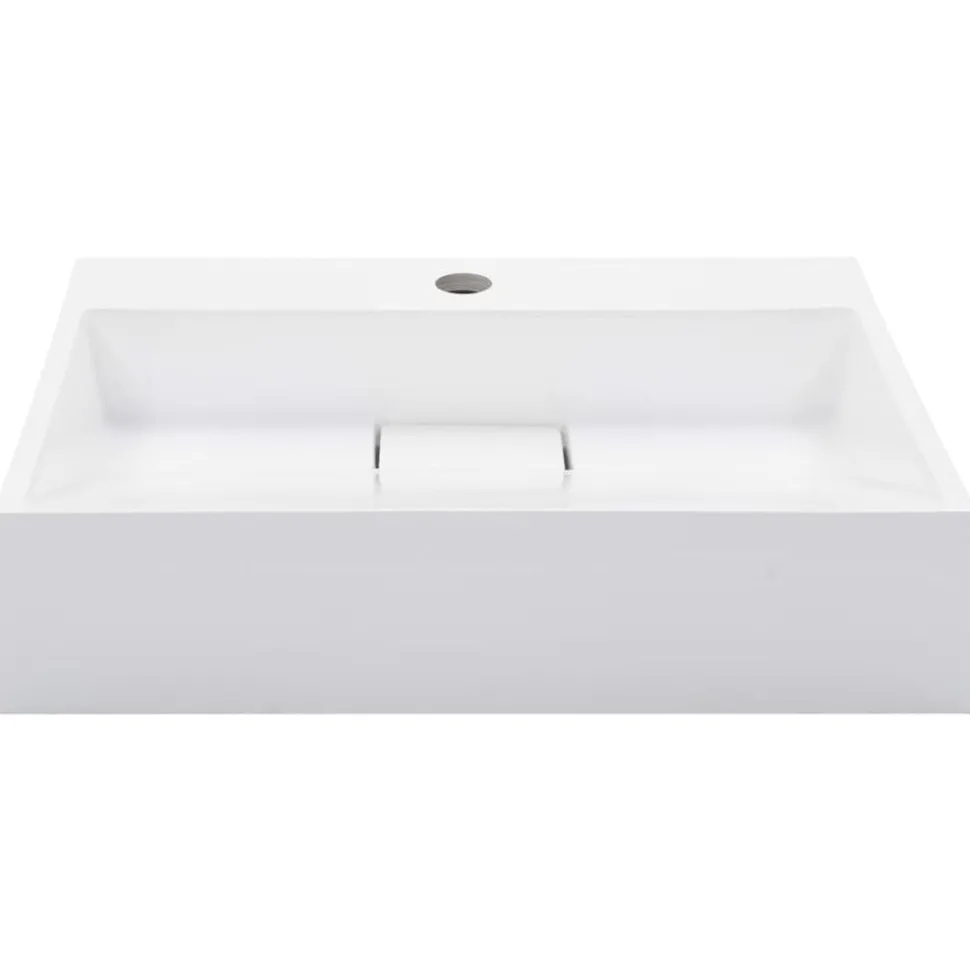 vidaXL Wastafel 50x38x13 cm mineraal gegoten/marmer gegoten wit
