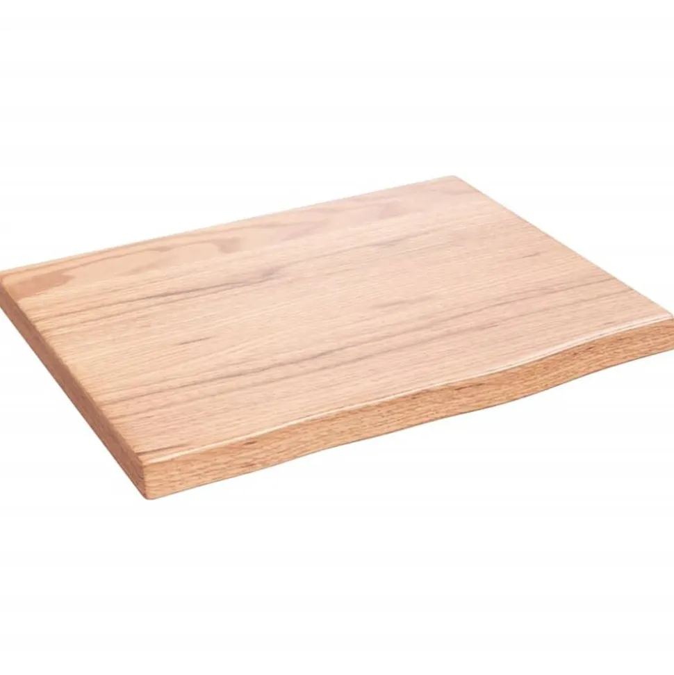 vidaXL Wastafelblad 40x30x2 behandeld massief hout lichtbruin