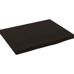 vidaXL Wastafelblad 40x30x2 cm behandeld massief hout donkerbruin