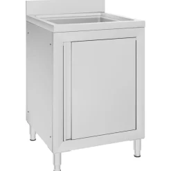 vidaXL Wastafelkast commercieel 60x60x96 cm roestvrij staal