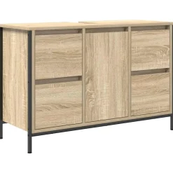 vidaXL Wastafelkast met lades 90x34,5x60 cm sonoma eikenkleurig