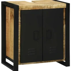 vidaXL Wastafelkast met plank Bruin 55 x 35 x 60 cm Massief Mango Hout