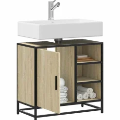 vidaXL Wastafelkast Sonoma eiken 65x33x60 cm bewerkt hout
