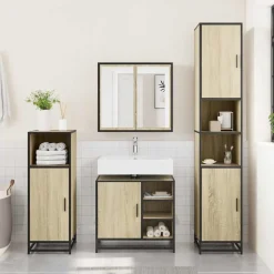 vidaXL Wastafelkast Sonoma eiken 65x33x60 cm bewerkt hout