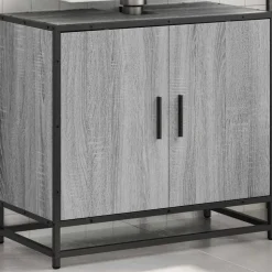 vidaXL Wastafelkast 65x33x60 cm bewerkt hout grijs sonoma eikenkleurig