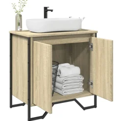 vidaXL Wastafelkast 60x35x60 cm bewerkt hout sonoma eikenkleurig