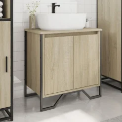 vidaXL Wastafelkast 60x35x60 cm bewerkt hout sonoma eikenkleurig